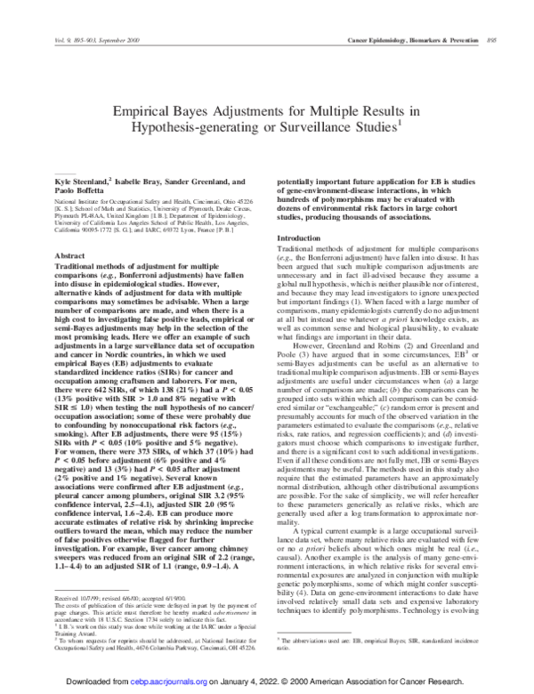 (PDF) Empirical Bayes Adjustments for Multiple Results in Hypothesis ...