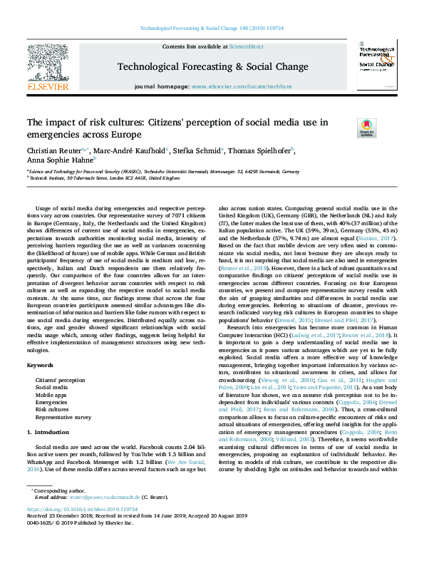 (PDF) The impact of risk cultures: Citizens' perception of social media ...