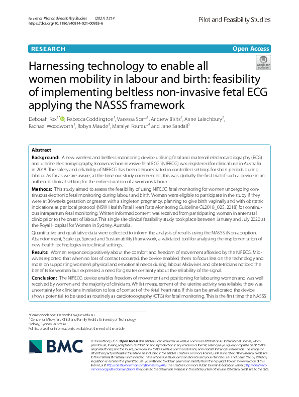 (PDF) Harnessing technology to enable all women mobility in labour and ...