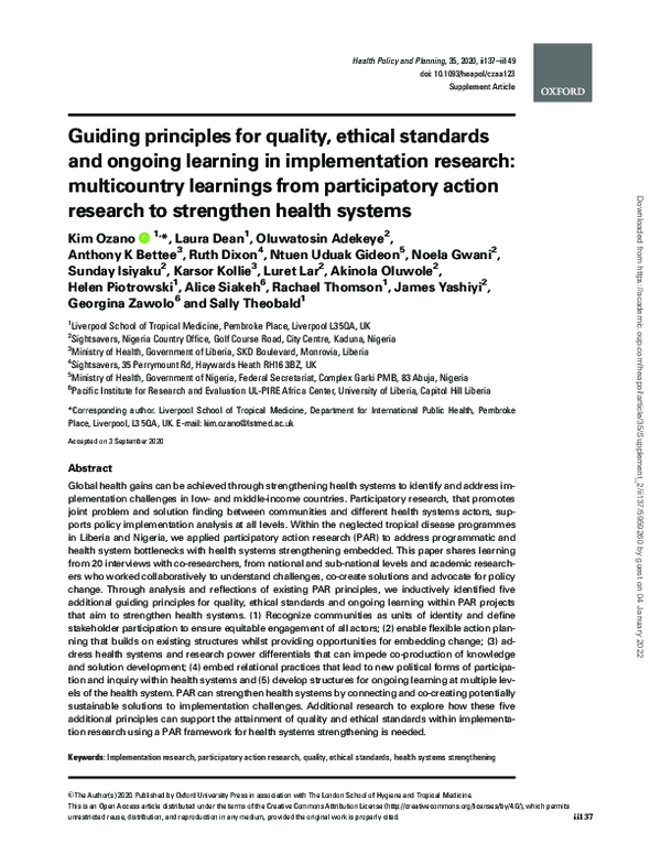 (PDF) Guiding principles for quality, ethical standards and ongoing ...