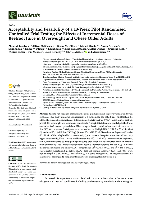 (PDF) Acceptability and Feasibility of a 13-Week Pilot Randomised ...