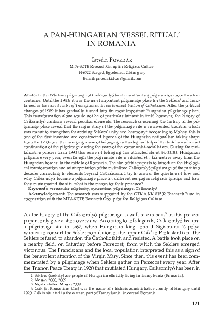 (PDF) A Pan-Hungarian ‘Vessel Ritual’ in Romania