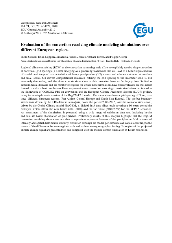 (PDF) Evaluation of the convection resolving climate modeling ...