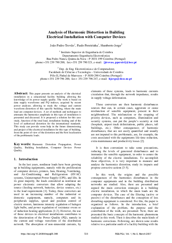 (PDF) Analysis of Harmonic Distortion in Building Electrical ...
