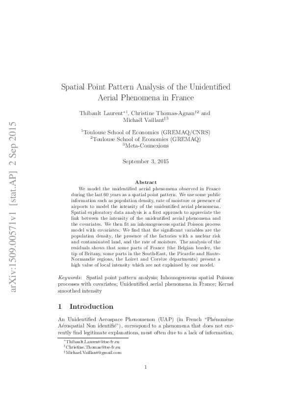 (PDF) Spatial Point Pattern Analysis of the Unidentified Aerial ...