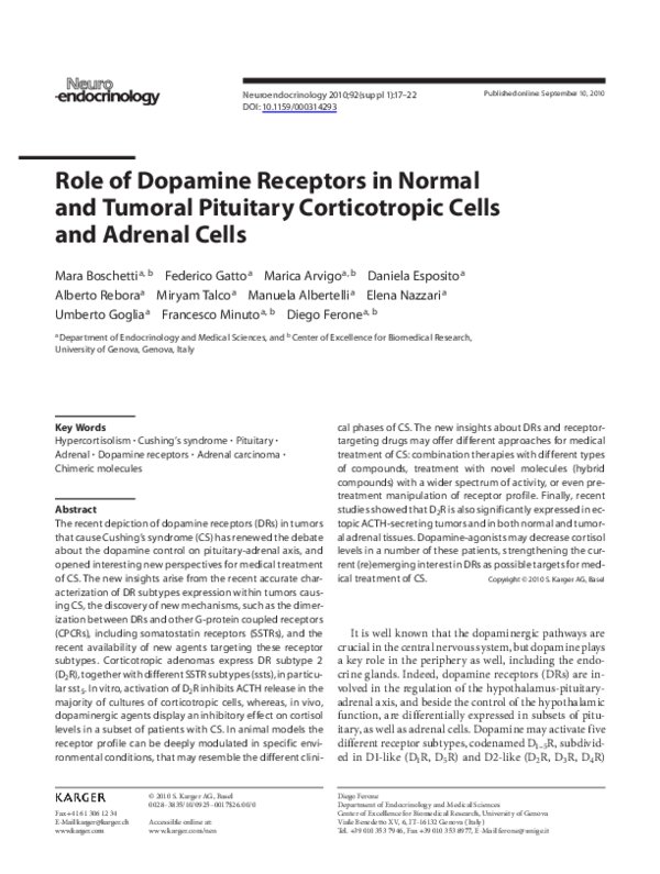 (PDF) Role of Dopamine Receptors in Normal and Tumoral Pituitary ...