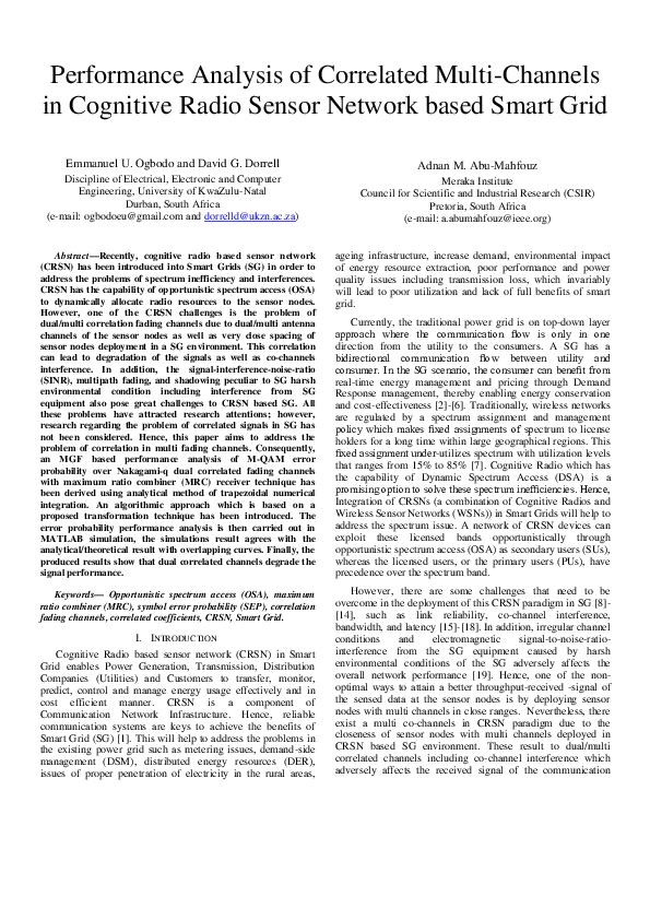 (PDF) Performance analysis of correlated multi-channels in cognitive ...