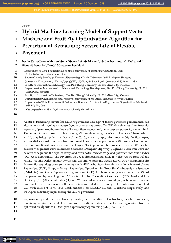 (PDF) 1 Hybrid Machine Learning Model of Support Vector 2 Machine and ...