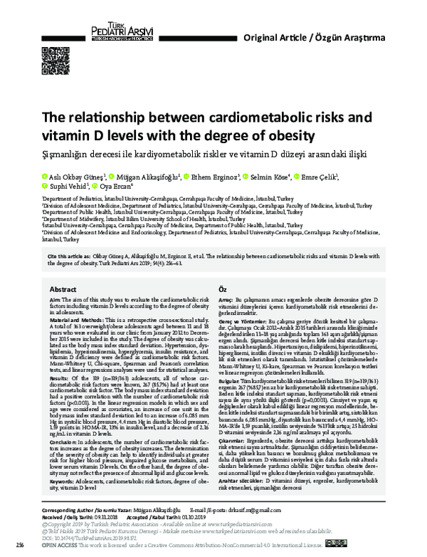 (PDF) The relationship between cardiometabolic risks and vitamin D ...