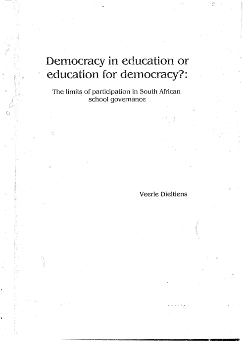(PDF) Democracy in education or education for democracy?: The limits of ...