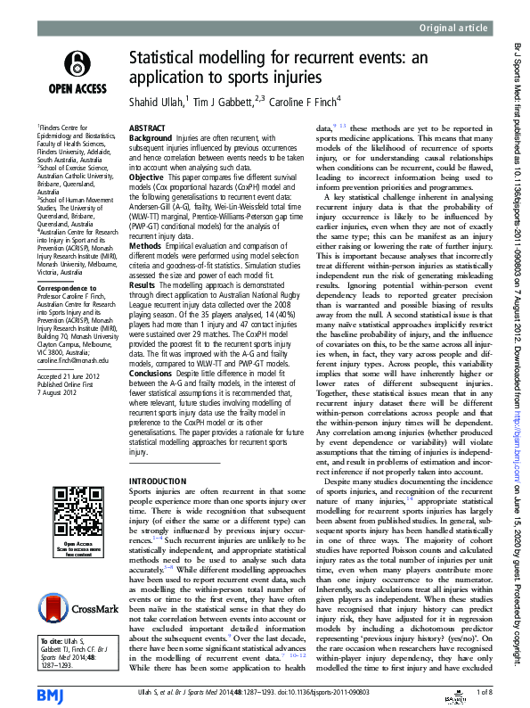 (PDF) Statistical modelling for recurrent events: an application to ...
