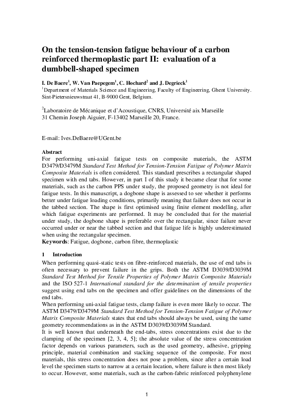 (PDF) On the tension–tension fatigue behaviour of a carbon reinforced ...