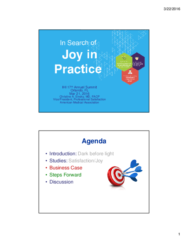 (PDF) In search of joy in practice