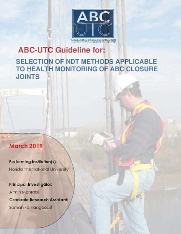 (PDF) ABC-UTC Guideline for : SELECTION OF NDT METHODS APPLICABLE TO ...