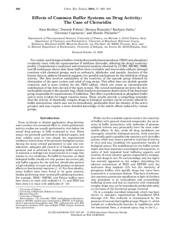 (PDF) Effects of Common Buffer Systems on Drug Activity: The Case of ...