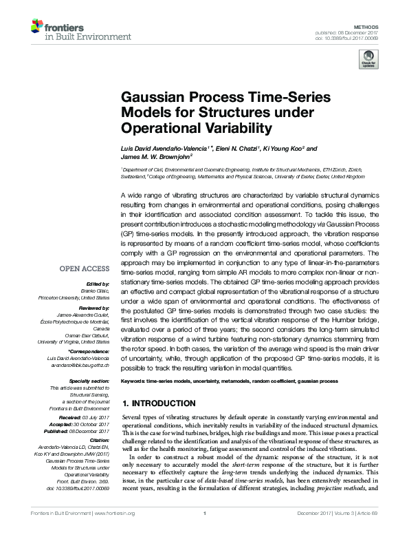  pdf gaussian process time series models for structures under