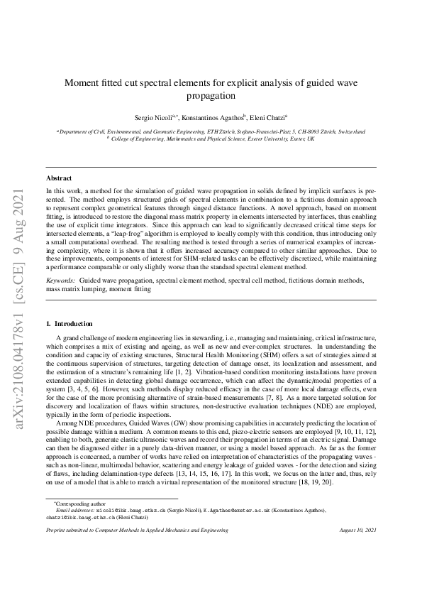 (PDF) Moment fitted cut spectral elements for explicit analysis of ...