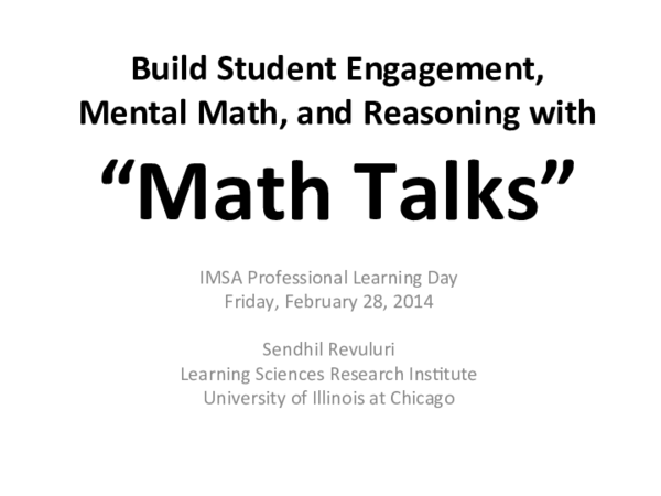 (PDF) Session B-2: Build Student Engagement, Mental Math, and Reasoning ...