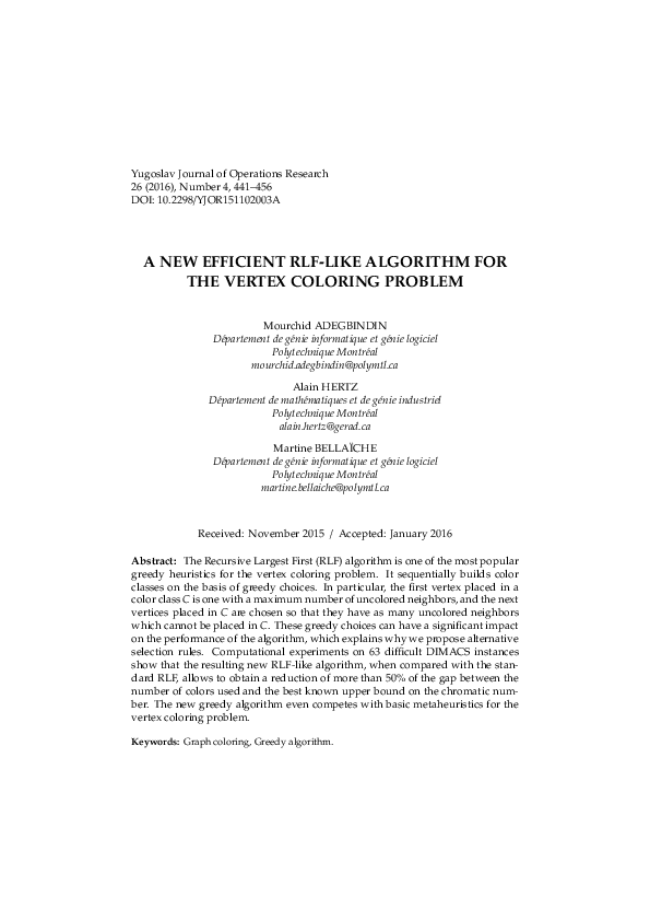 (PDF) A new efficient RLF-like algorithm for the vertex coloring problem