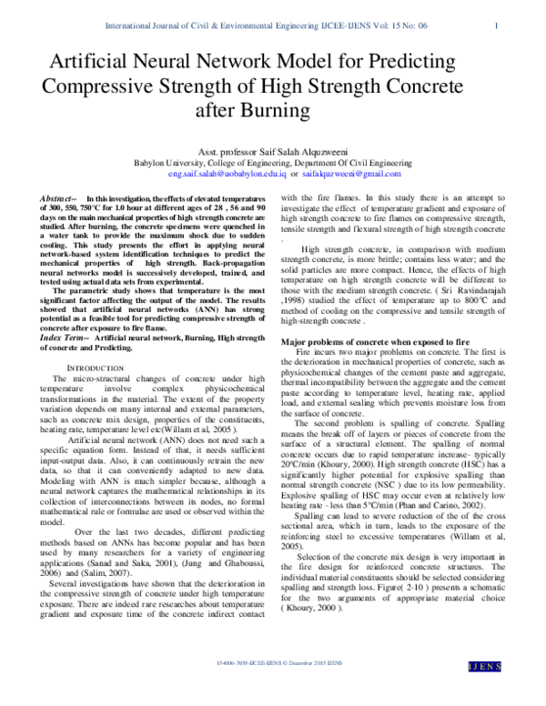 (PDF) Artificial Neural Network Model for Predicting Compressive ...