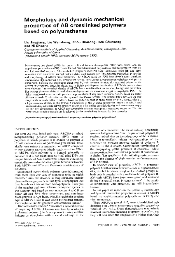 (PDF) Morphology and dynamic mechanical properties of natural rubber ...
