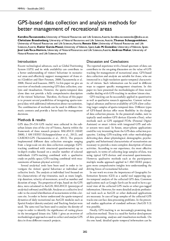 (PDF) gPS-based data collection and analysis methods for better ...