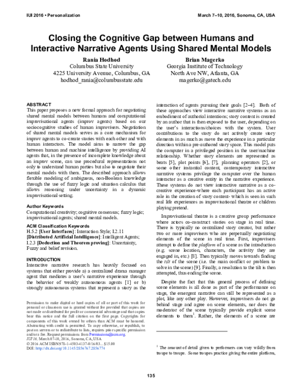 (PDF) Closing the Cognitive Gap between Humans and Interactive ...