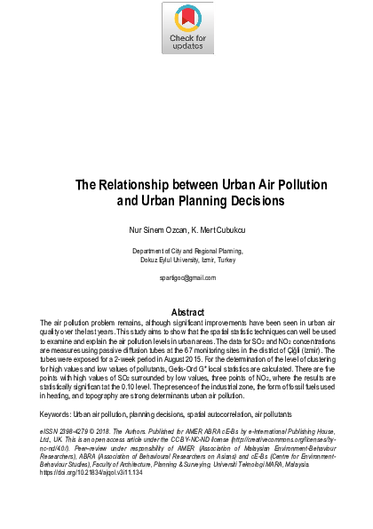 (PDF) The Relationship between Urban Air Pollution and Urban Planning ...