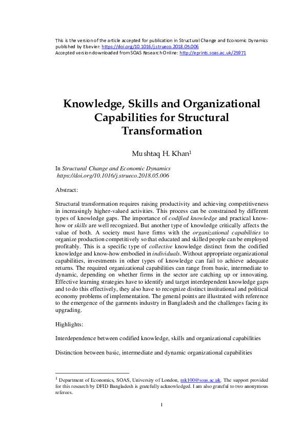 (PDF) Knowledge, skills and organizational capabilities for structural ...