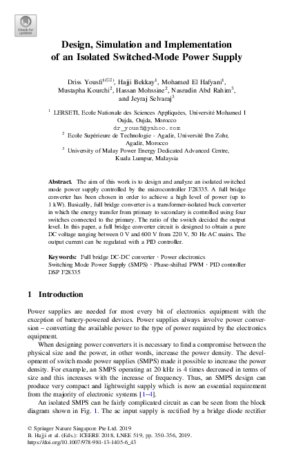(PDF) Design, Simulation and Implementation of an Isolated Switched ...