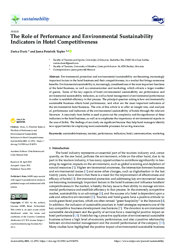 (PDF) The Role of Performance and Environmental Sustainability ...