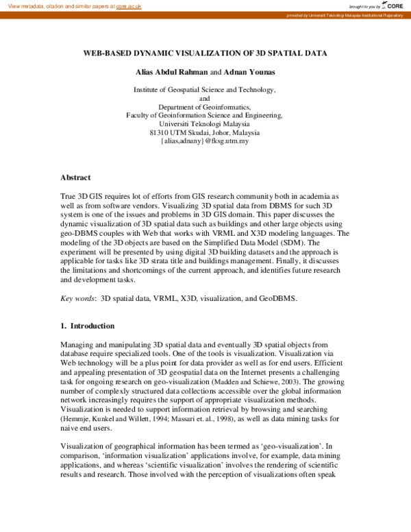 (PDF) Web-based dynamic visualization of 3D spatial data