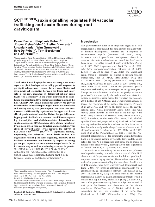 (PDF) SCFTIR1/AFB-auxin signalling regulates PIN vacuolar trafficking ...