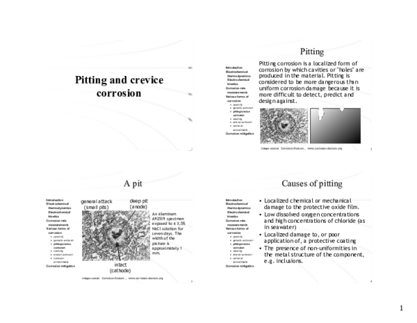 (PDF) Pitting and Crevice Corrosion