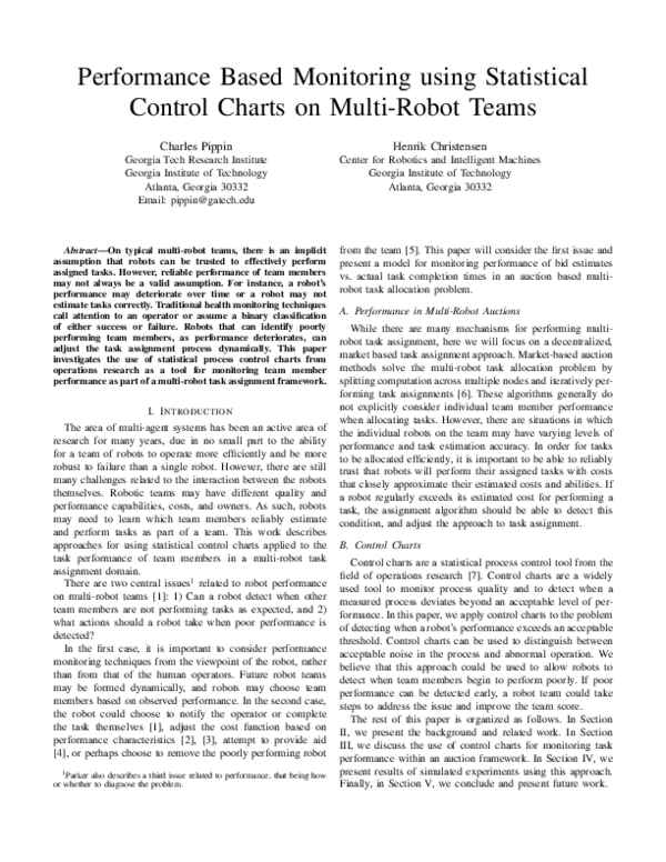 (PDF) Performance based monitoring using statistical control charts on ...