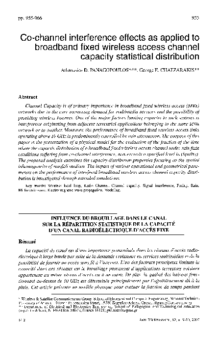 (PDF) Co-channel interference effects as applied to broadband fixed ...