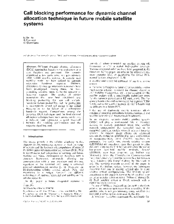 (PDF) Call blocking performance for dynamic channel allocation ...