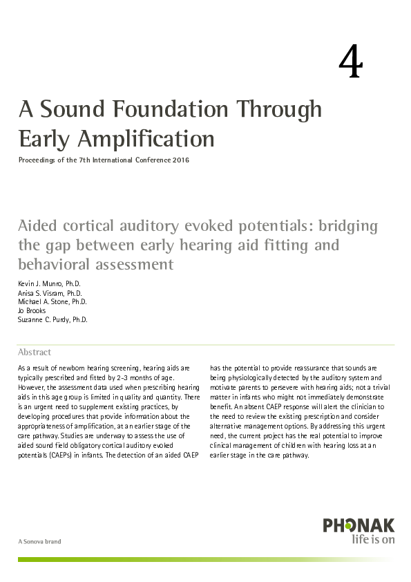 (PDF) Aided cortical auditory evoked potentials: Bridging the gap ...