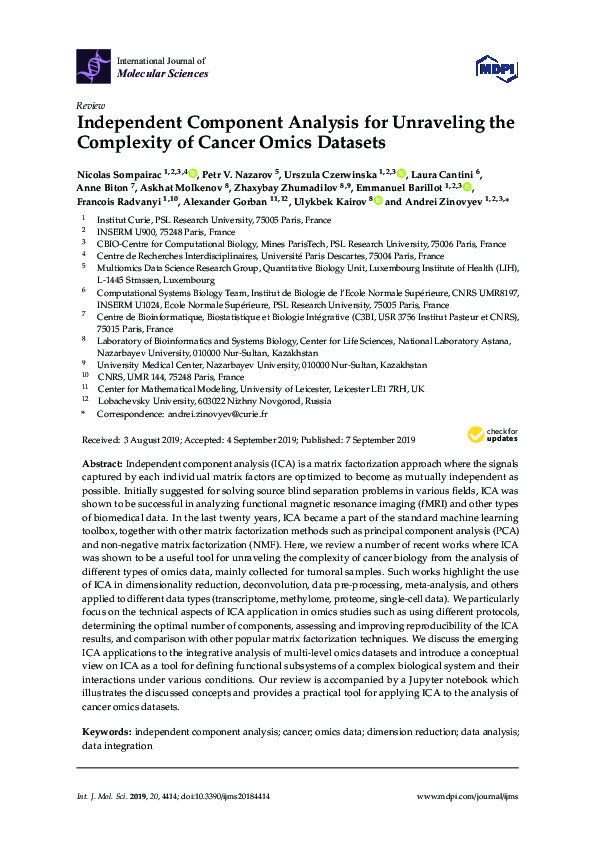 (PDF) Independent Component Analysis for Unraveling the Complexity of ...