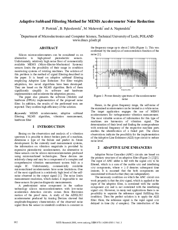 (PDF) Adaptive Subband Filtering Method for MEMS Accelerometer Noise ...
