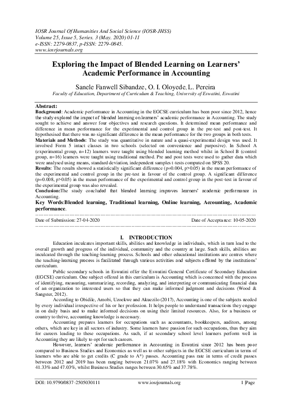 (PDF) Exploring the Impact of Blended Learning on Learners’ Academic ...