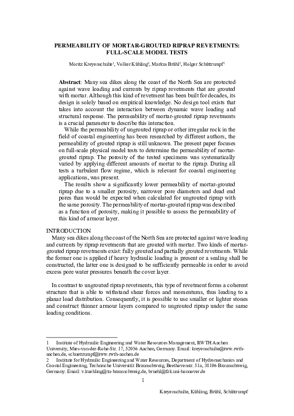 (PDF) Permeability of mortar-grouted riprap revetments: full-scale ...