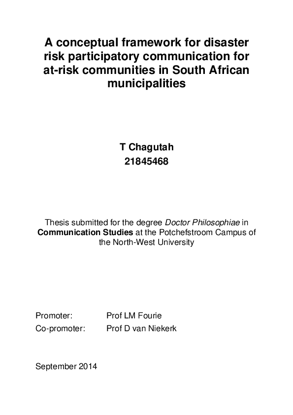 (PDF) A conceptual framework for disaster risk participatory ...