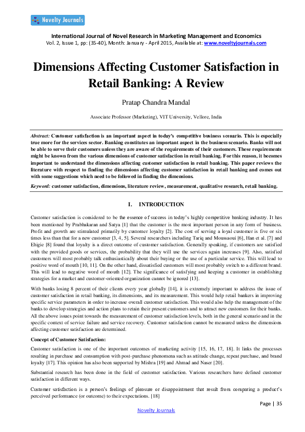 (PDF) Dimensions Affecting Customer Satisfaction in Retail Banking: A ...