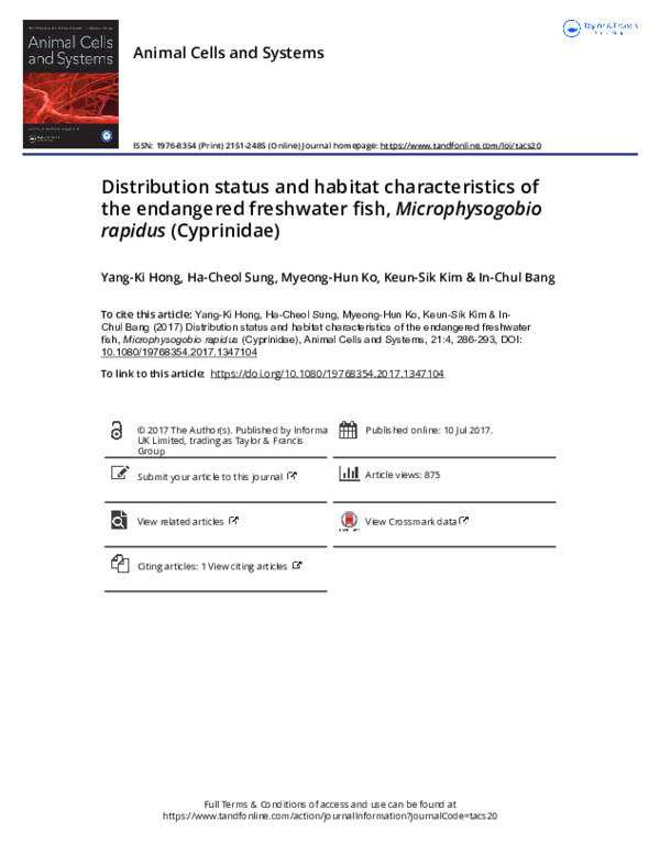 (PDF) Distribution status and habitat characteristics of the endangered ...
