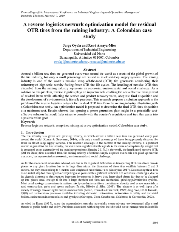 (PDF) A reverse logistics network optimization model for residual OTR ...