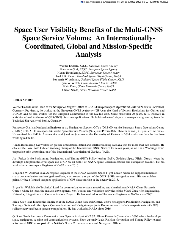 (PDF) Space User Visibility Benefits of the Multi-GNSS Space Service ...