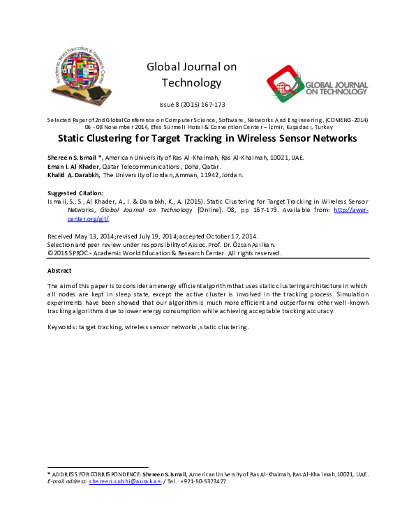 (PDF) Static Clustering for Target Tracking in Wireless Sensor Networks