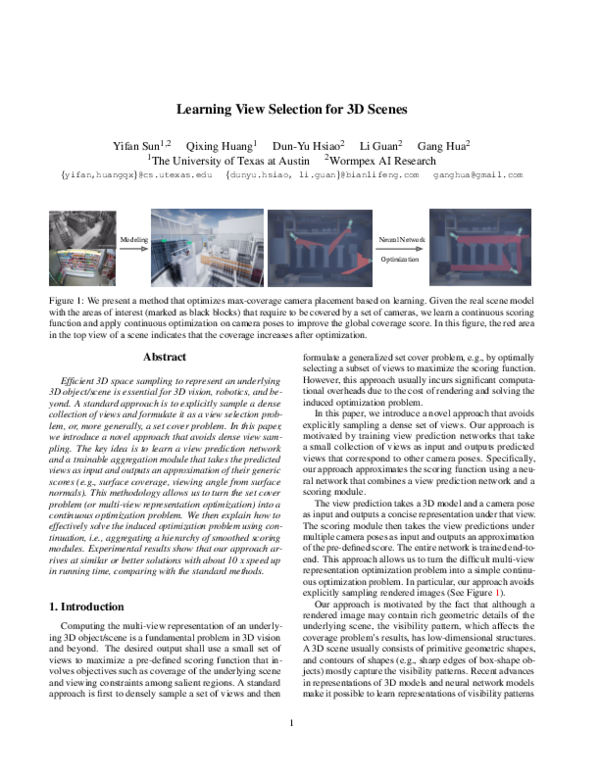 Learning View Selection for 3D Scenes