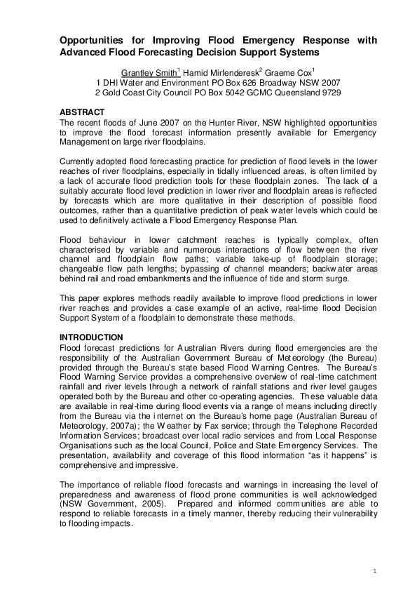 (PDF) Opportunities for Improving Flood Emergency Response with ...